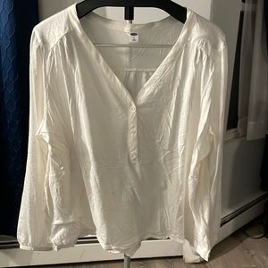 Old Navy mixed fabric peasant top